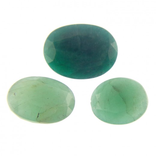 Green Emerald – 16.48 Carats (Ratti-18.21) Panna ~ 3 Pcs Seller Pack